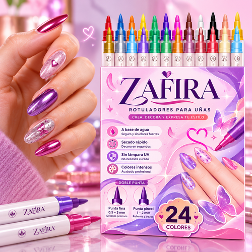 Zafira - Juego de 24 Rotuladores Para Uñas