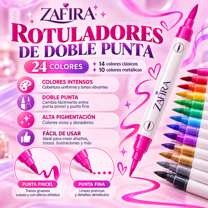 Zafira - Juego de 24 Rotuladores Para Uñas